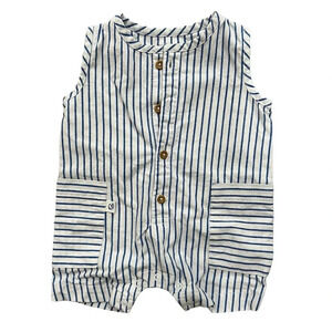 Oliver & Rain Newborn Striped Romper